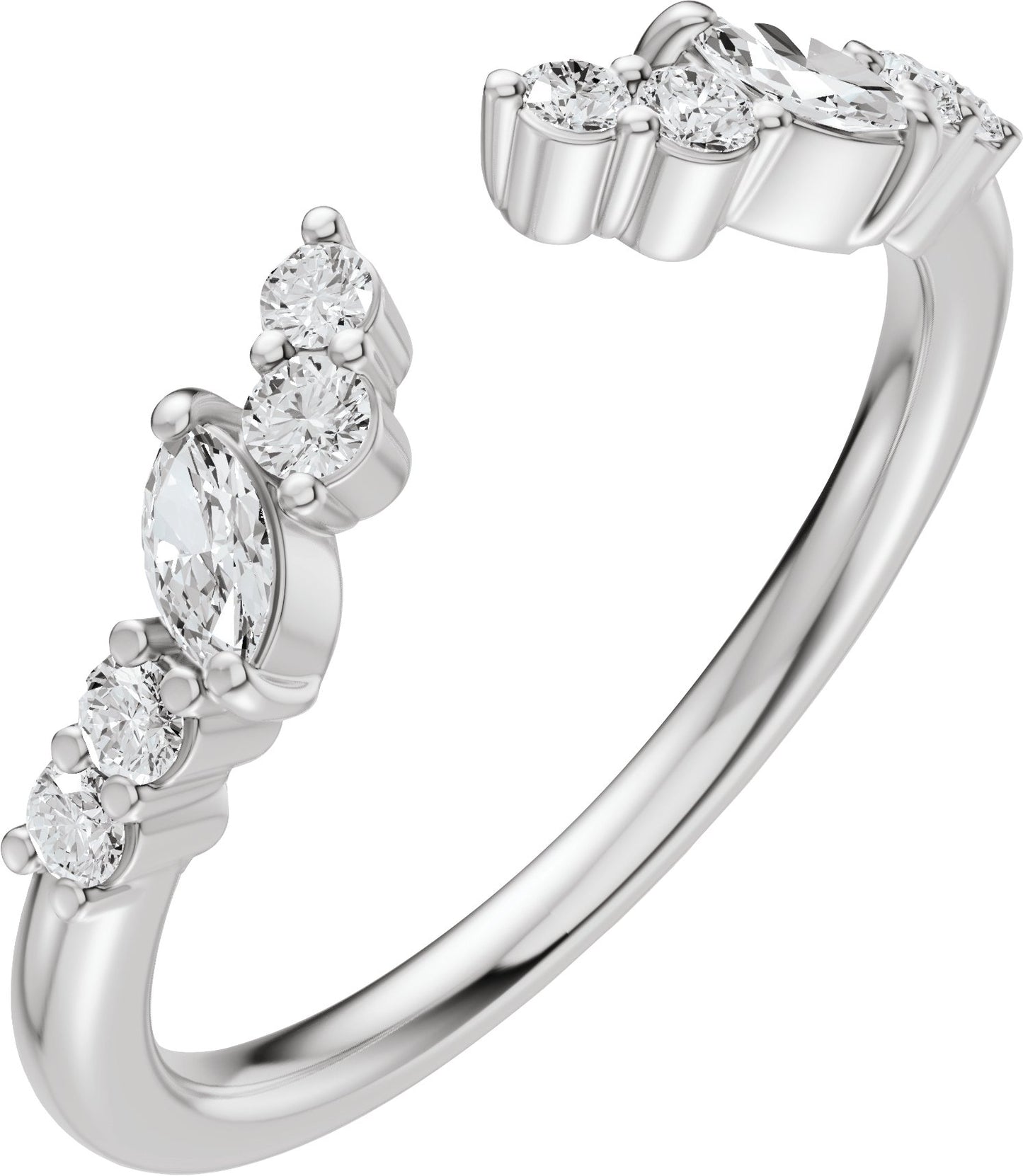 1/4 Ctw Marquise Lab-Grown Diamond Open Band