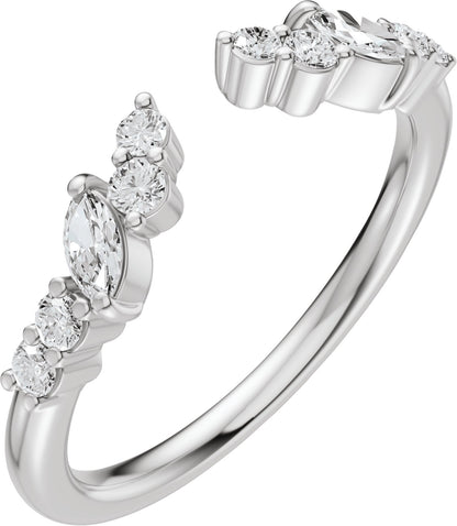 1/4 Ctw Marquise Lab-Grown Diamond Open Band
