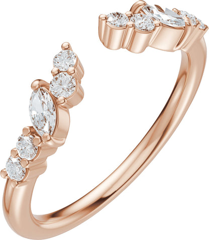 1/4 Ctw Marquise Lab-Grown Diamond Open Band