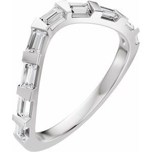 3/8 Ctw Straight Baguette Lab-Grown Diamond Contour Band
