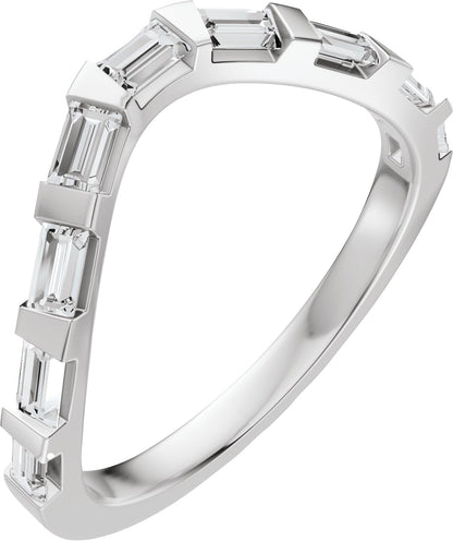 3/8 Ctw Straight Baguette Lab-Grown Diamond Contour Band