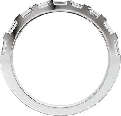 3/8 Ctw Straight Baguette Lab-Grown Diamond Contour Band - White Gold - Lab Grown Diamond