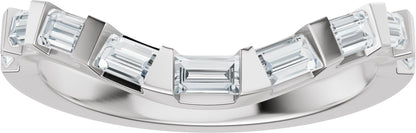 3/8 Ctw Straight Baguette Lab-Grown Diamond Contour Band - White Gold - Lab Grown Diamond