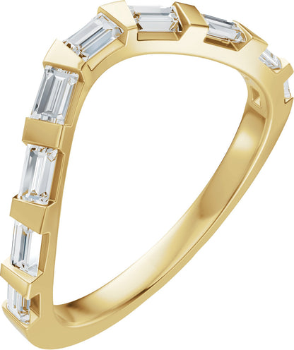 3/8 Ctw Straight Baguette Lab-Grown Diamond Contour Band