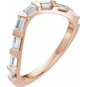 3/8 Ctw Straight Baguette Lab-Grown Diamond Contour Band