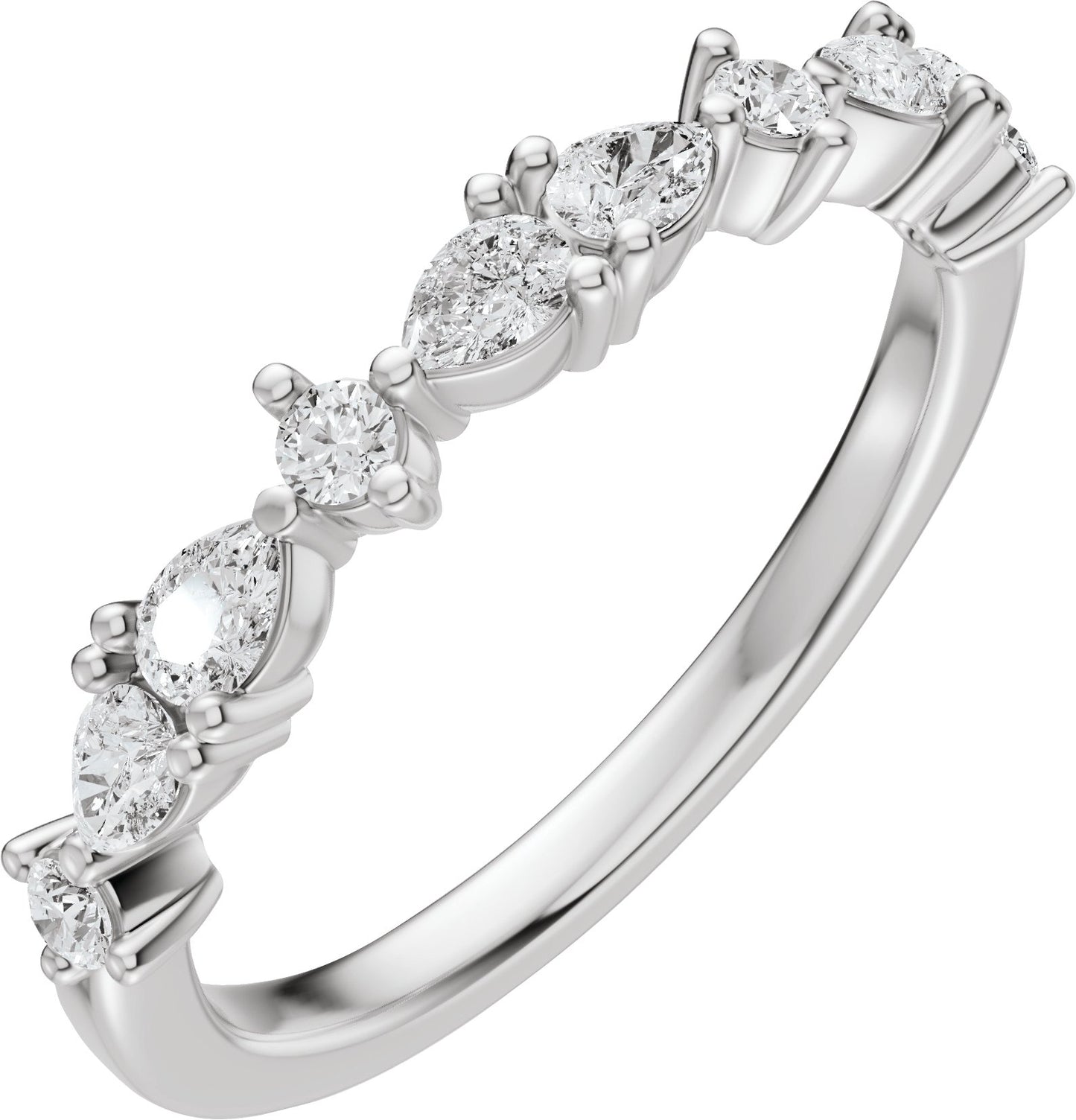 1/2 Ctw Pear Lab-Grown Diamond Anniversary Band