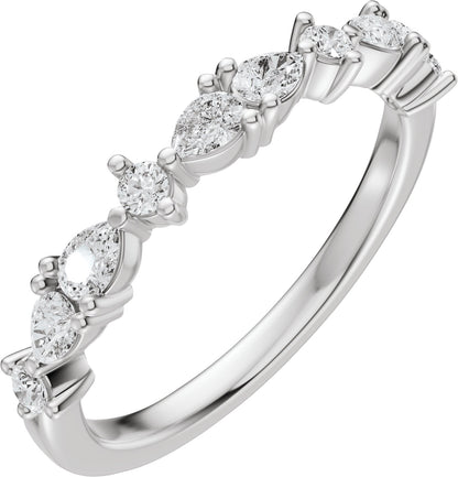 1/2 Ctw Pear Lab-Grown Diamond Anniversary Band