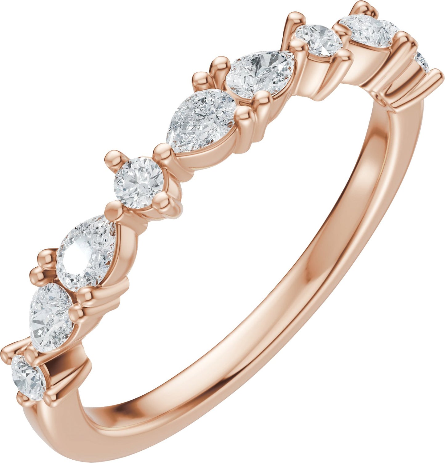 1/2 Ctw Pear Lab-Grown Diamond Anniversary Band