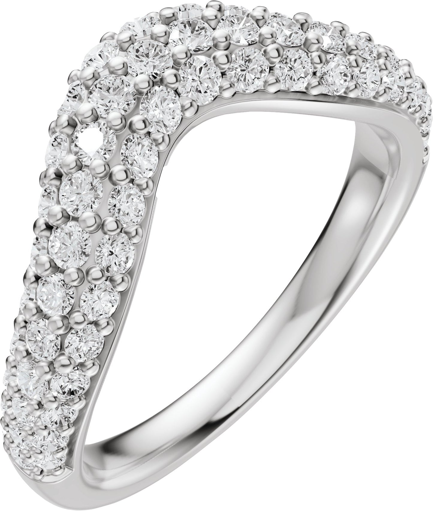 7/8 Ctw Lab-Grown Diamond Contour Band - White Gold - Lab Grown Diamond