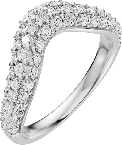 7/8 Ctw Lab-Grown Diamond Contour Band - White Gold - Lab Grown Diamond