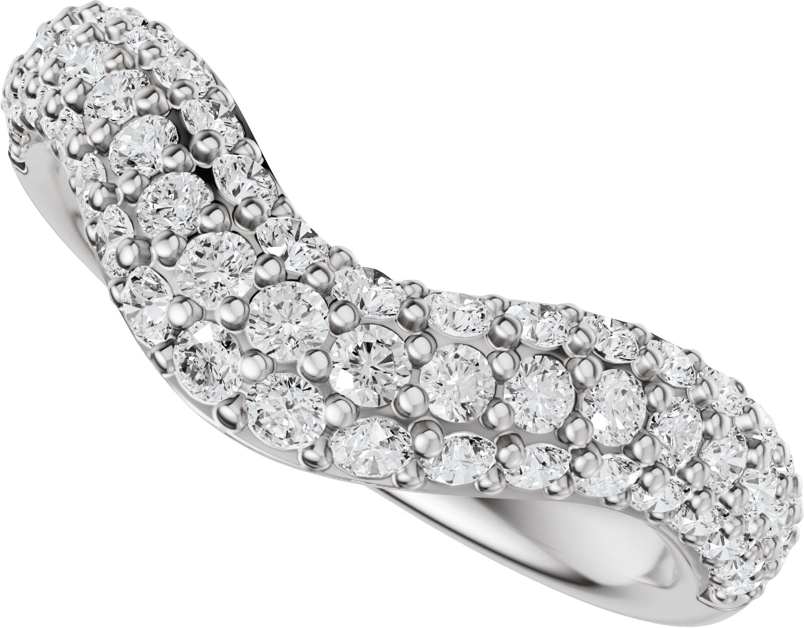 7/8 Ctw Lab-Grown Diamond Contour Band - White Gold - Lab Grown Diamond