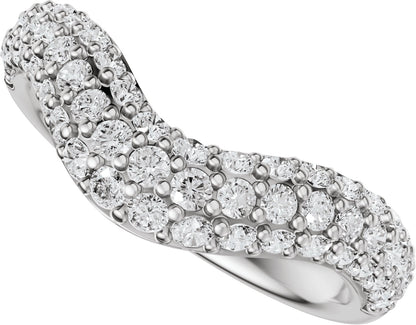 7/8 Ctw Lab-Grown Diamond Contour Band - White Gold - Lab Grown Diamond