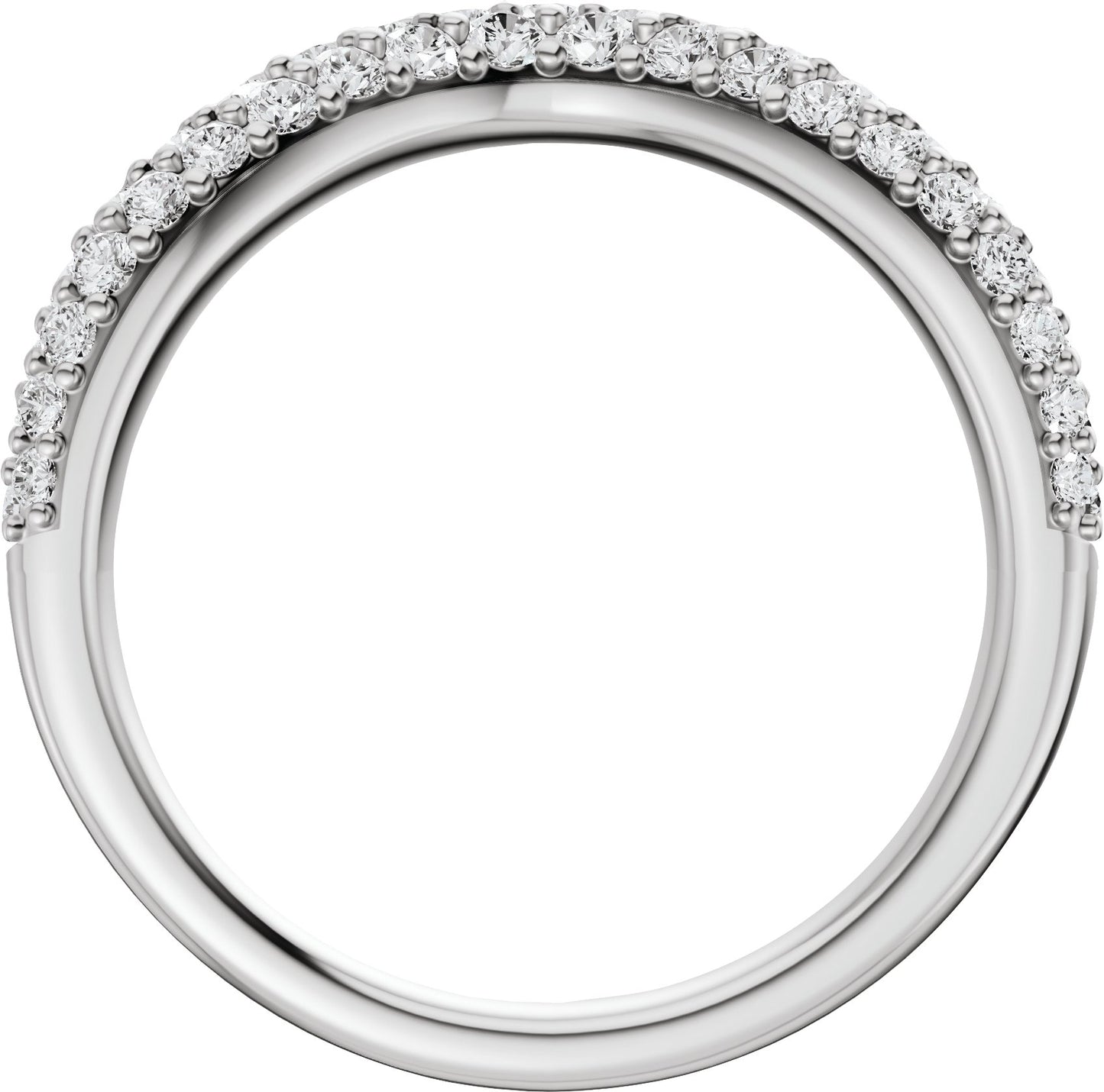 7/8 Ctw Lab-Grown Diamond Contour Band - White Gold - Lab Grown Diamond
