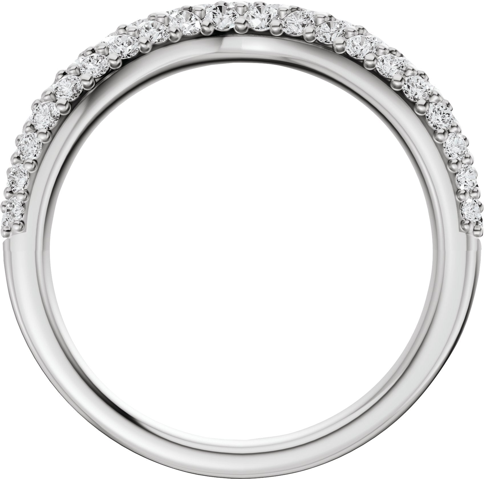 7/8 Ctw Lab-Grown Diamond Contour Band - White Gold - Lab Grown Diamond
