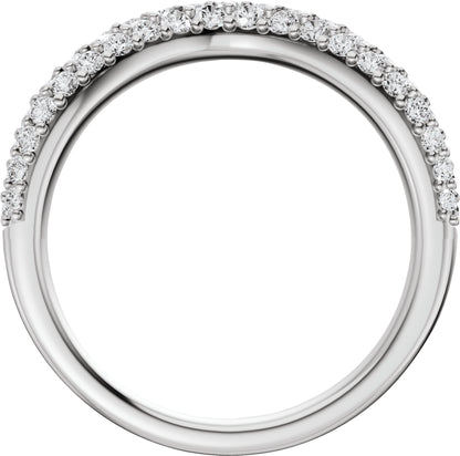 7/8 Ctw Lab-Grown Diamond Contour Band - White Gold - Lab Grown Diamond