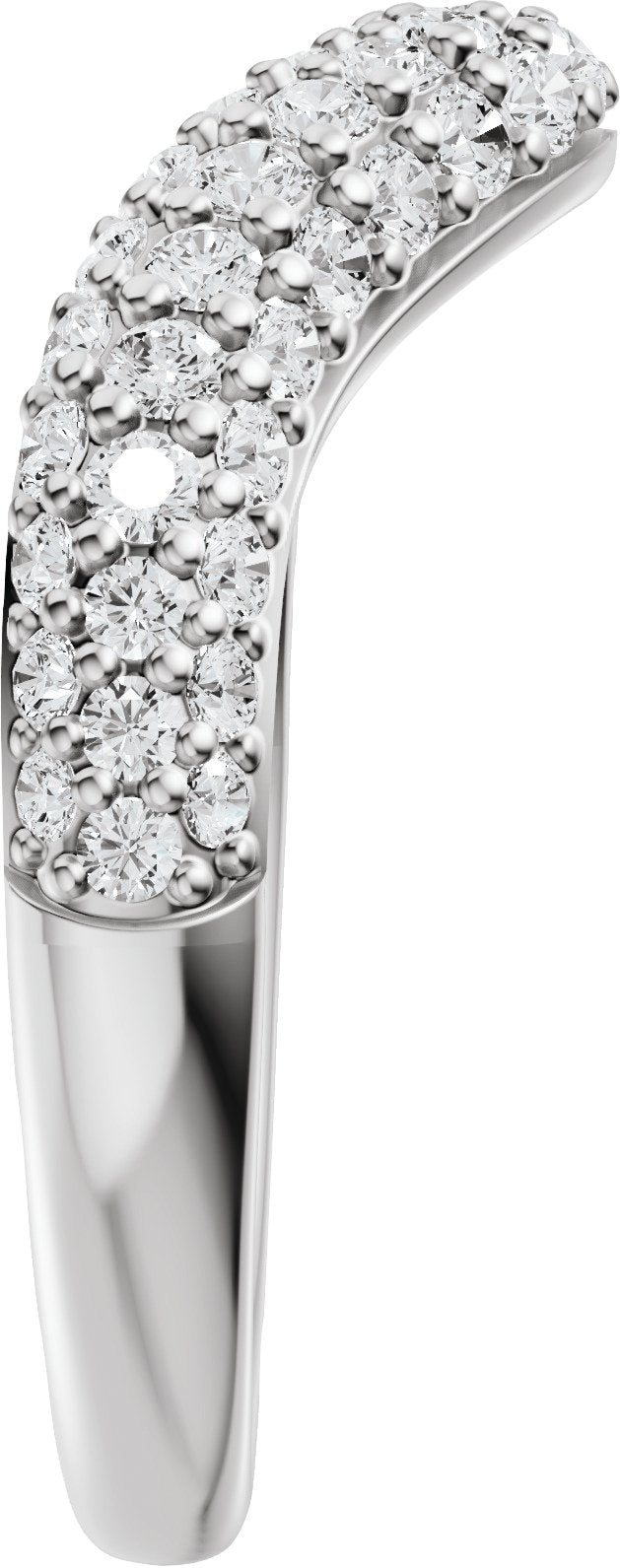 7/8 Ctw Lab-Grown Diamond Contour Band - White Gold - Lab Grown Diamond