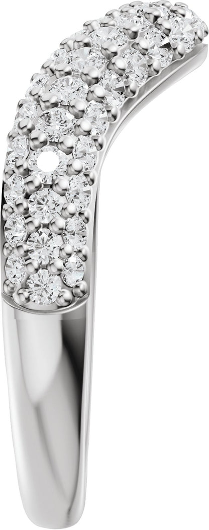 7/8 Ctw Lab-Grown Diamond Contour Band - White Gold - Lab Grown Diamond