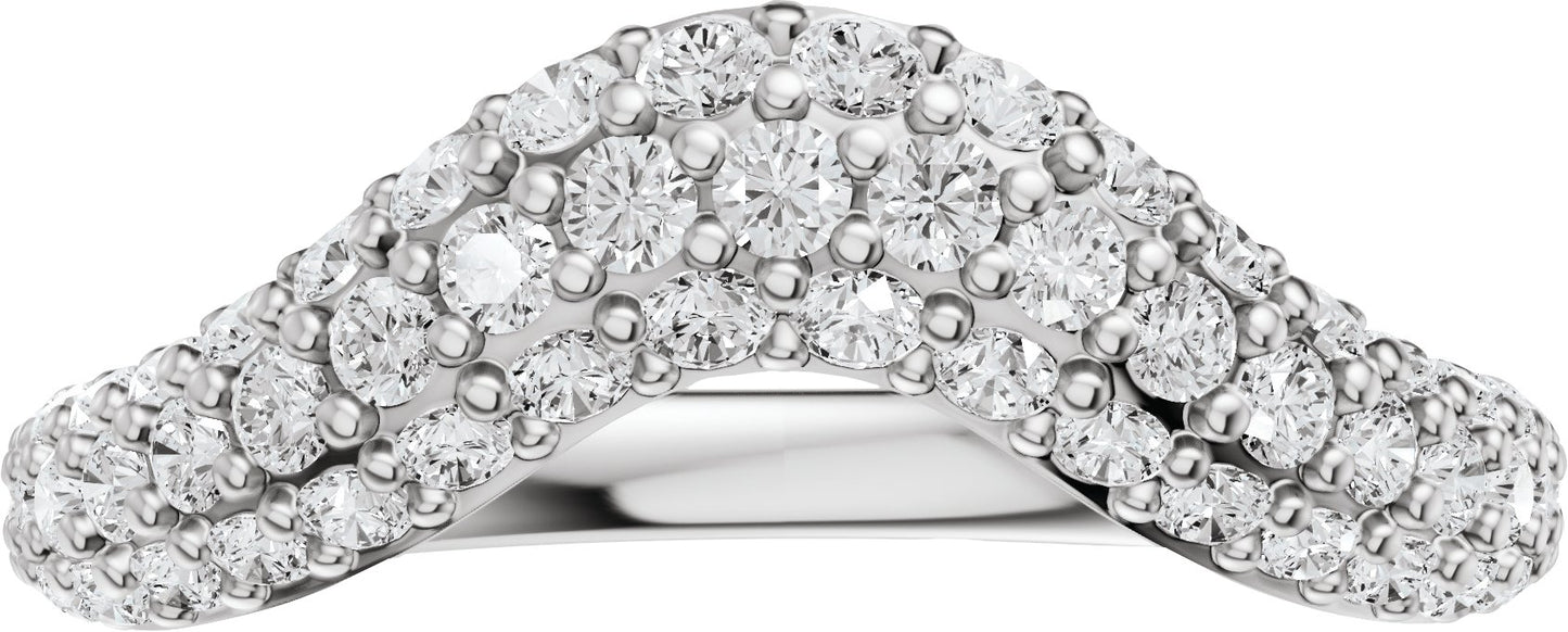 7/8 Ctw Lab-Grown Diamond Contour Band - White Gold - Lab Grown Diamond