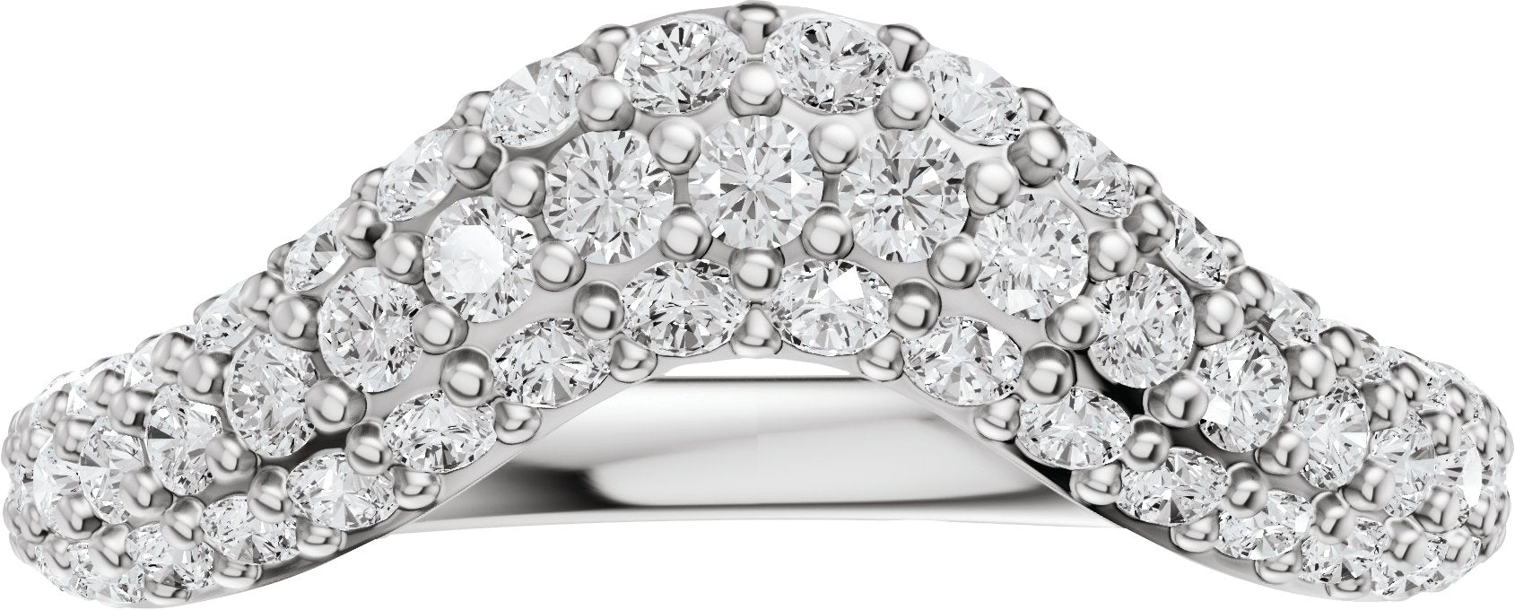 7/8 Ctw Lab-Grown Diamond Contour Band - White Gold - Lab Grown Diamond
