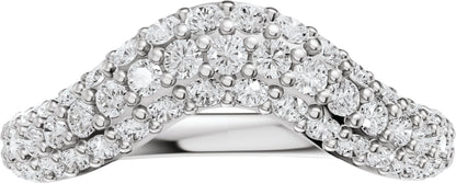 7/8 Ctw Lab-Grown Diamond Contour Band - White Gold - Lab Grown Diamond