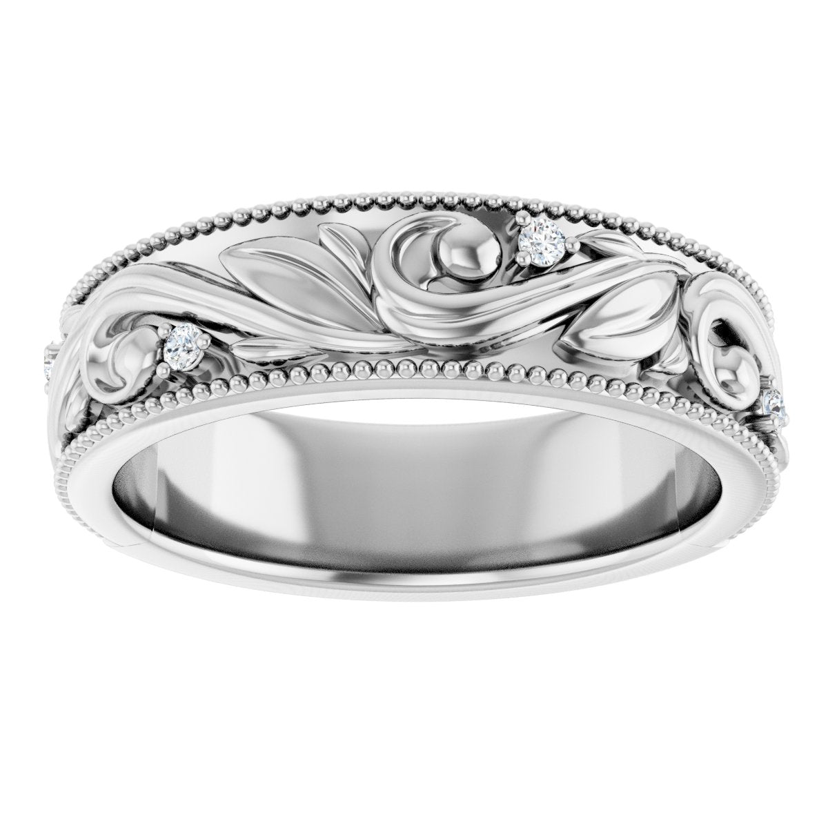.06 Ctw Lab-Grown Diamond Wedding Band - White Gold - Lab Grown Diamond