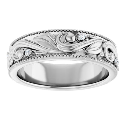 .06 Ctw Lab-Grown Diamond Wedding Band - White Gold - Lab Grown Diamond