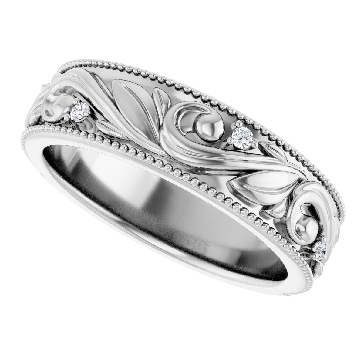 .06 Ctw Lab-Grown Diamond Wedding Band - White Gold - Lab Grown Diamond