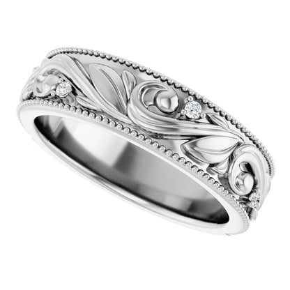 .06 Ctw Lab-Grown Diamond Wedding Band - White Gold - Lab Grown Diamond