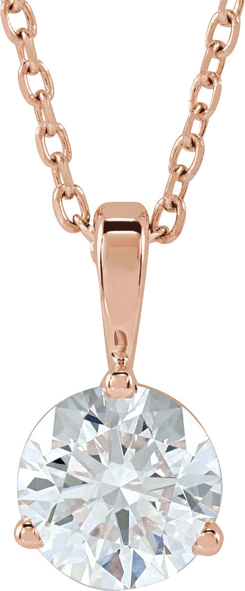 3/4 Ct Lab-Grown Diamond Solitaire 3-Prong Necklace - Lab Grown Diamond
