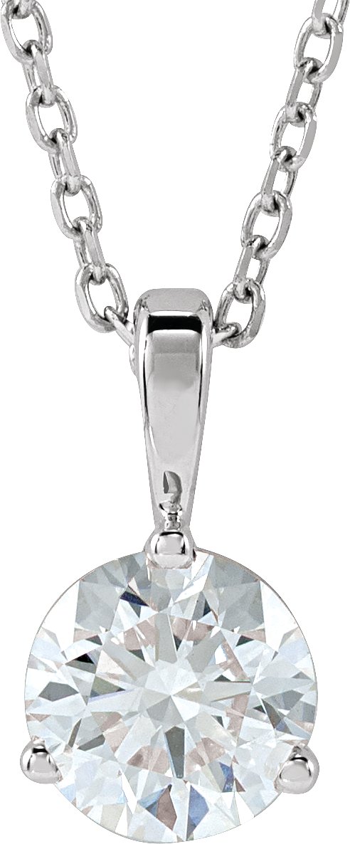 5/8 Ct Lab-Grown Diamond Solitaire 3-Prong Necklace