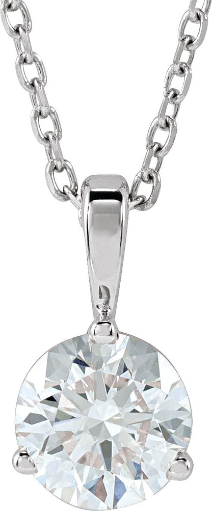 5/8 Ct Lab-Grown Diamond Solitaire 3-Prong Necklace