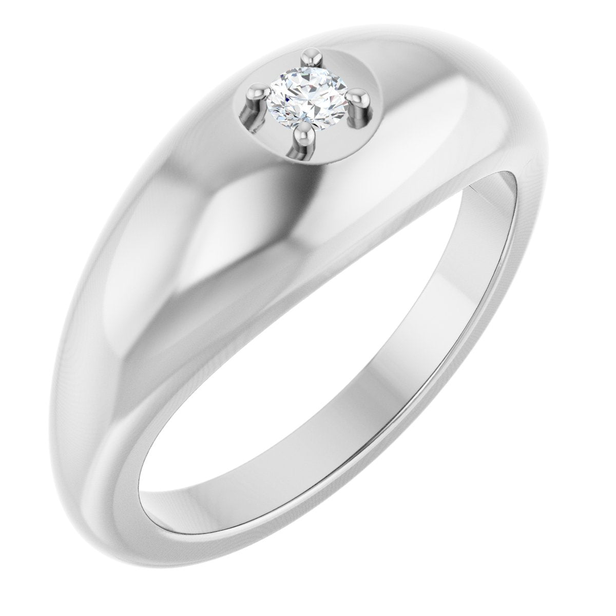 1/10 Ct  Lab-Grown  Diamond Solitaire Band - White Gold - Lab Grown Diamond