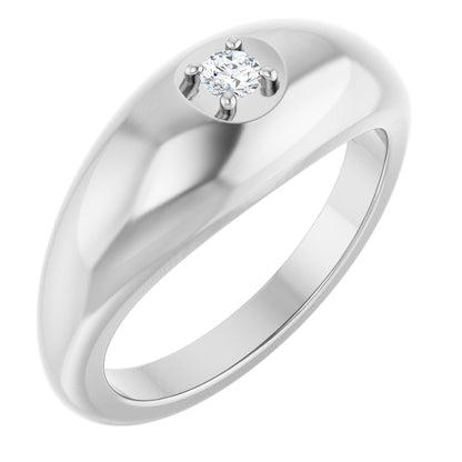 1/10 Ct  Lab-Grown  Diamond Solitaire Band - White Gold - Lab Grown Diamond