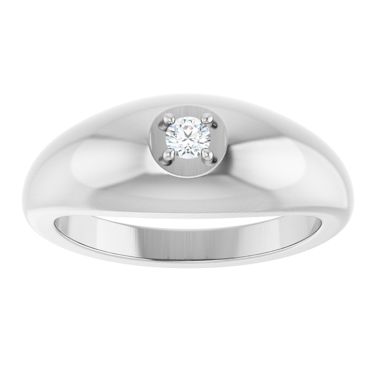 1/10 Ct  Lab-Grown  Diamond Solitaire Band - White Gold - Lab Grown Diamond