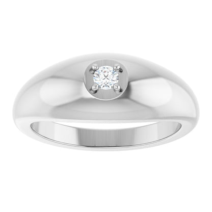 1/10 Ct  Lab-Grown  Diamond Solitaire Band - White Gold - Lab Grown Diamond
