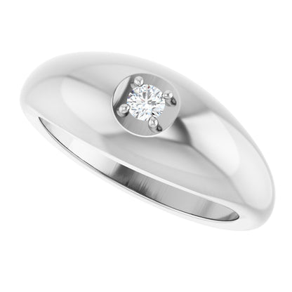 1/10 Ct  Lab-Grown  Diamond Solitaire Band - White Gold - Lab Grown Diamond