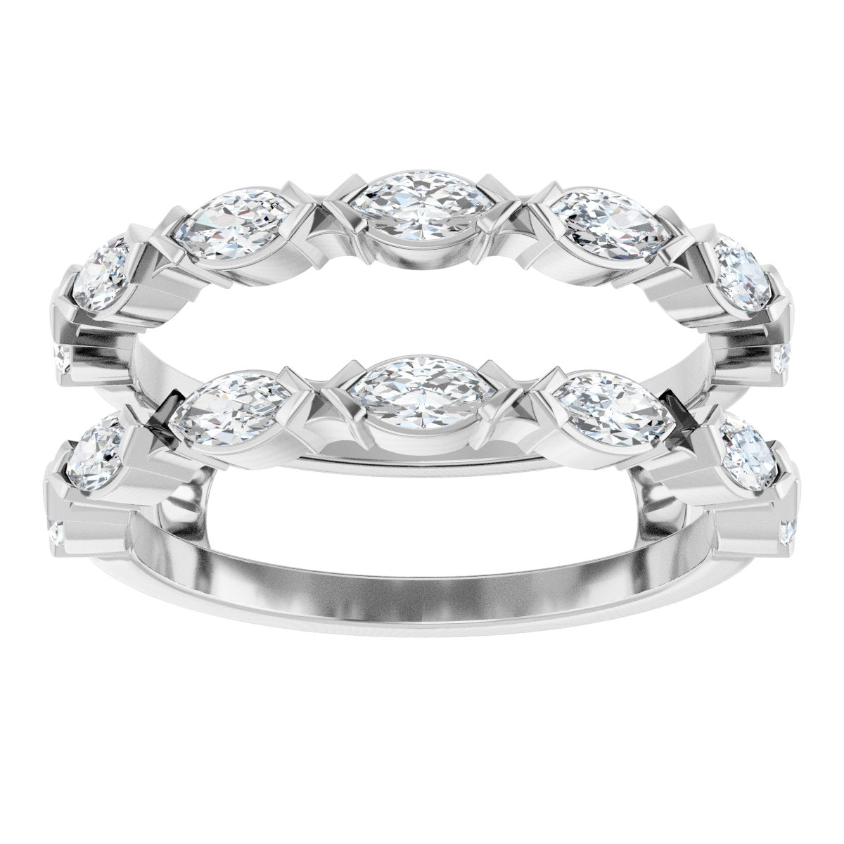 3/8 Ctw Marquise Lab-Grown Diamond Ring Guard - White Gold - Lab Grown Diamond