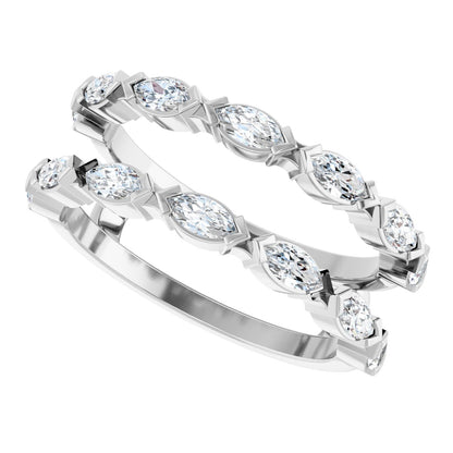 3/8 Ctw Marquise Lab-Grown Diamond Ring Guard - White Gold - Lab Grown Diamond