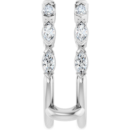 3/8 Ctw Marquise Lab-Grown Diamond Ring Guard - White Gold - Lab Grown Diamond