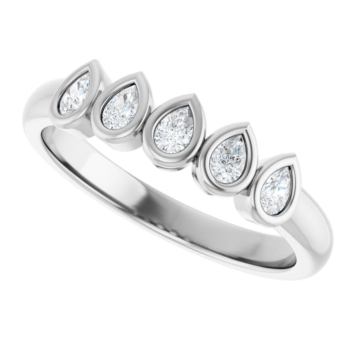 3/8 Ctw Pear Lab-Grown Diamond Anniversary Band - White Gold - Lab Grown Diamond
