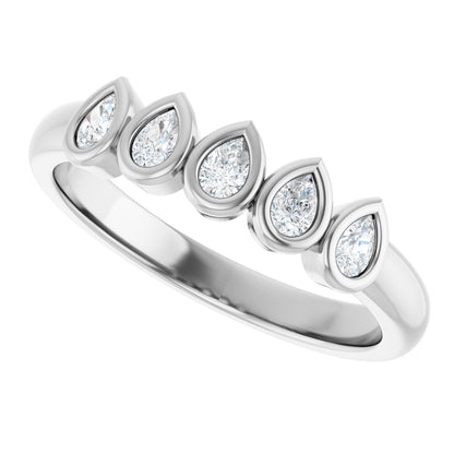 3/8 Ctw Pear Lab-Grown Diamond Anniversary Band - White Gold - Lab Grown Diamond