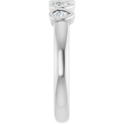 3/8 Ctw Pear Lab-Grown Diamond Anniversary Band - White Gold - Lab Grown Diamond