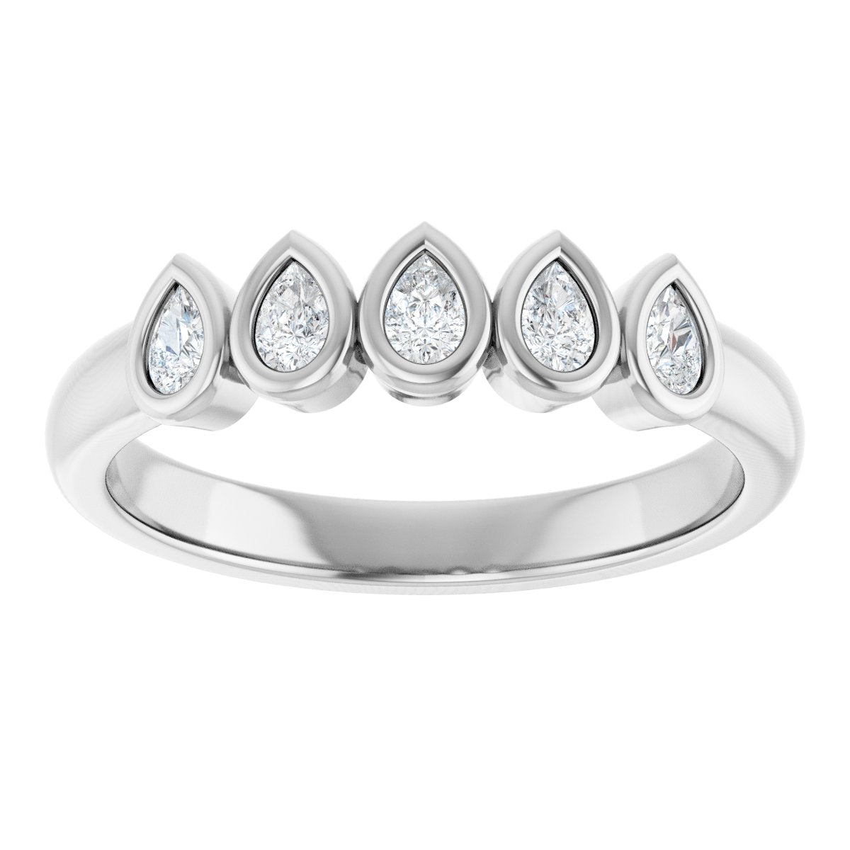 3/8 Ctw Pear Lab-Grown Diamond Anniversary Band - White Gold - Lab Grown Diamond