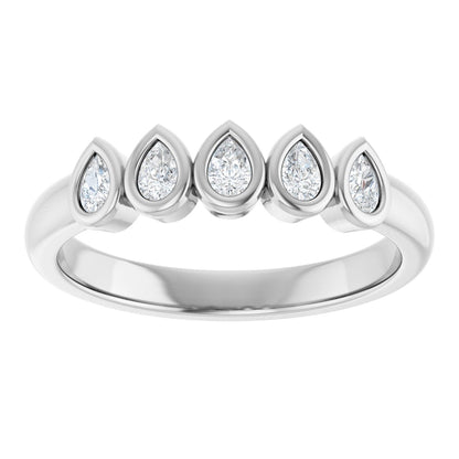 3/8 Ctw Pear Lab-Grown Diamond Anniversary Band - White Gold - Lab Grown Diamond