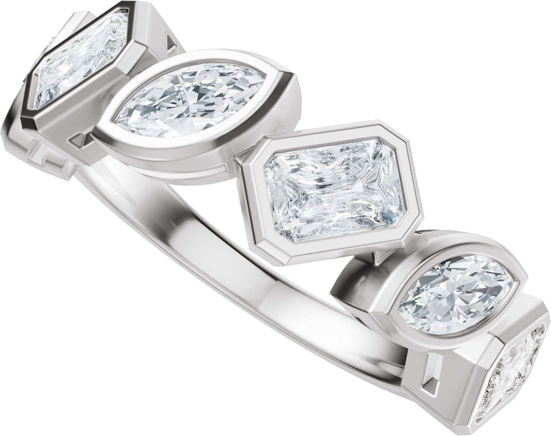 1 3/4 Ctw Emerald Lab-Grown Diamond Anniversary Band - White Gold - Lab Grown Diamond