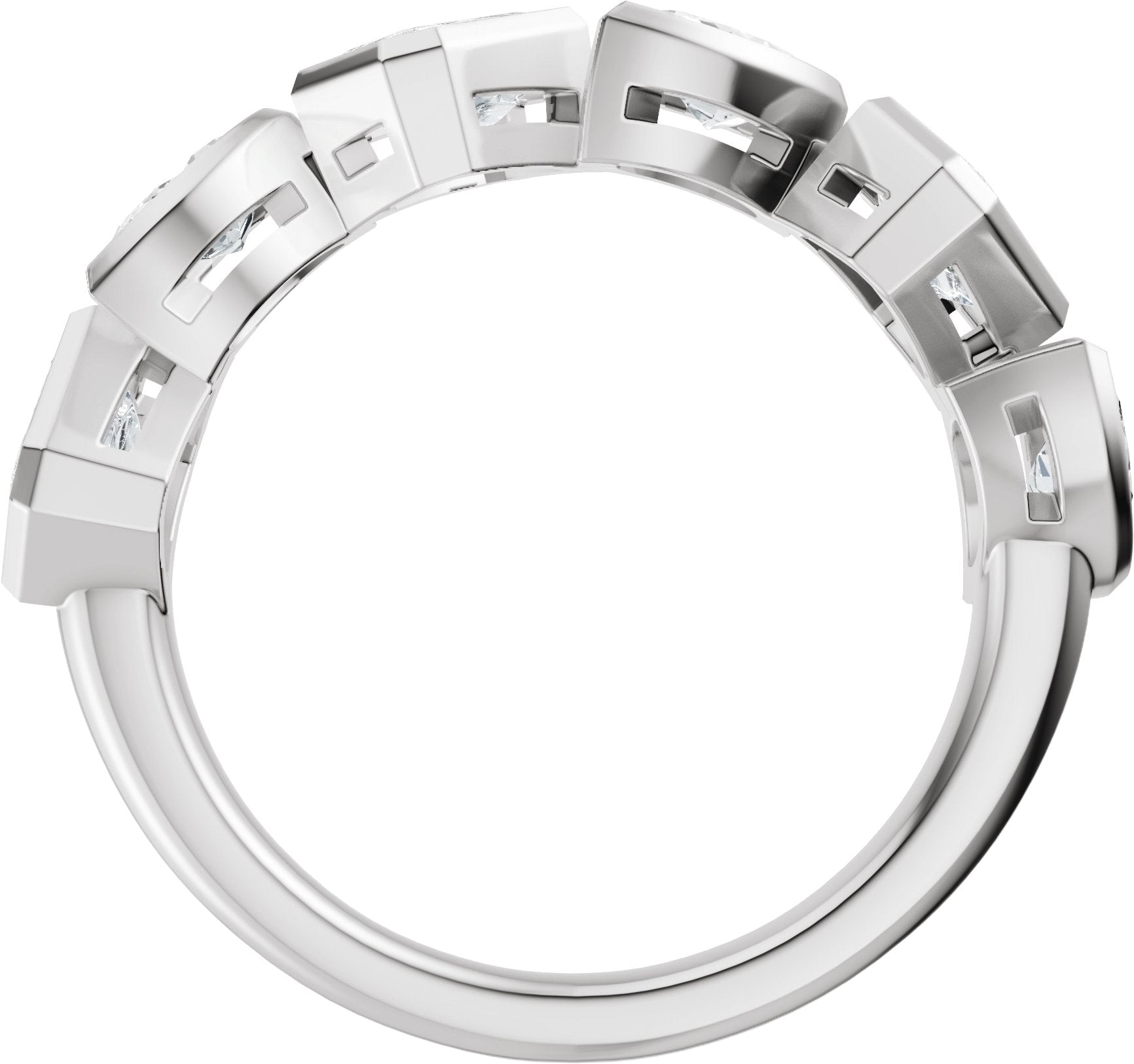 1 3/4 Ctw Emerald Lab-Grown Diamond Anniversary Band - White Gold - Lab Grown Diamond