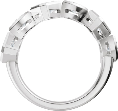 1 3/4 Ctw Emerald Lab-Grown Diamond Anniversary Band - White Gold - Lab Grown Diamond