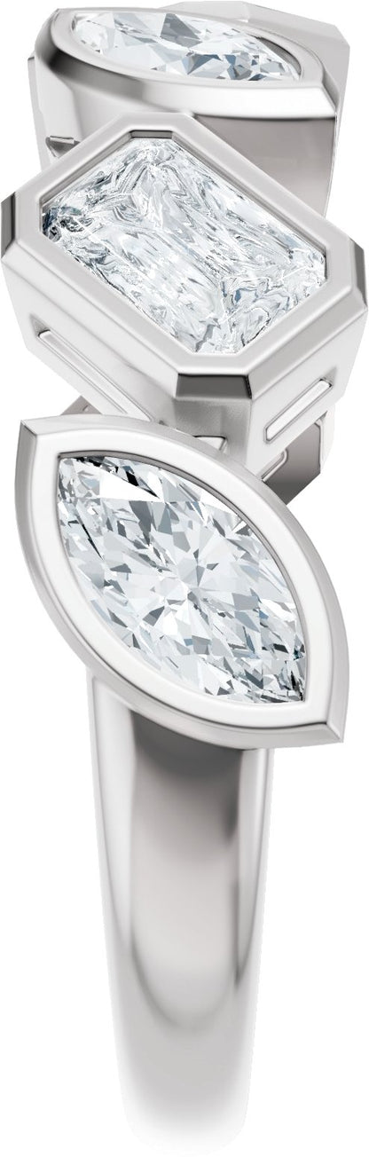 1 3/4 Ctw Emerald Lab-Grown Diamond Anniversary Band - White Gold - Lab Grown Diamond