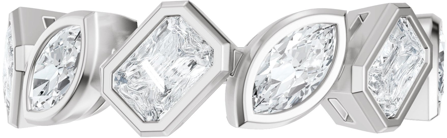 1 3/4 Ctw Emerald Lab-Grown Diamond Anniversary Band - White Gold - Lab Grown Diamond