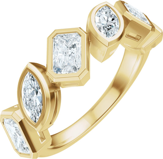 1 3/4 Ctw Emerald Lab-Grown Diamond Anniversary Band